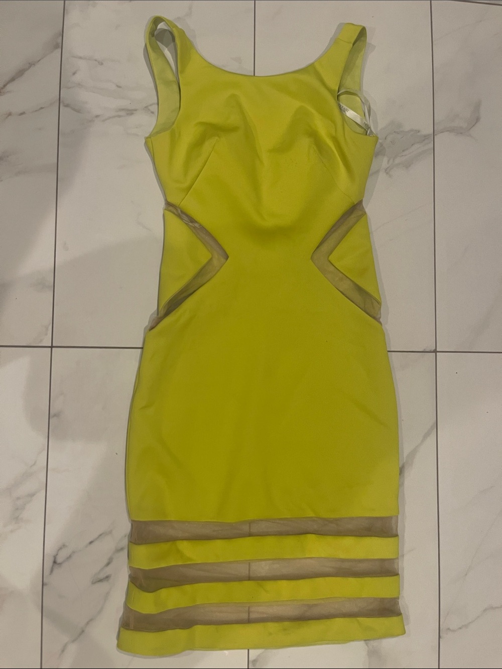Yellow Cutout Bodycon Dress size 0